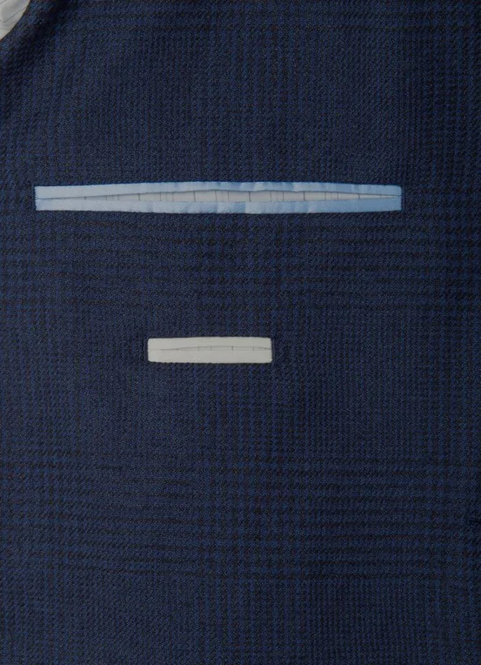 Men Blazers Hackett London Wool And Linen Blazer Brightnavy