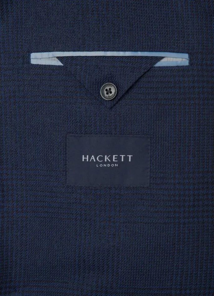 Men Blazers Hackett London Wool And Linen Blazer Brightnavy