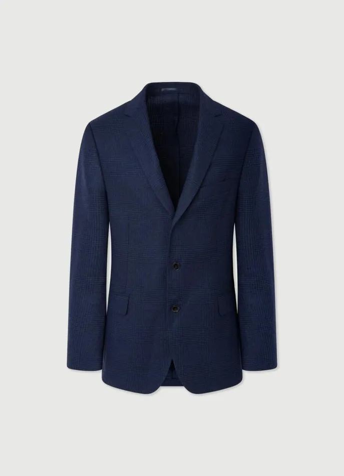 Men Blazers Hackett London Wool And Linen Blazer Brightnavy