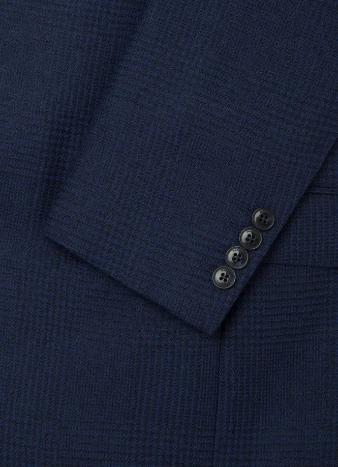 Men Blazers Hackett London Wool And Linen Blazer Brightnavy