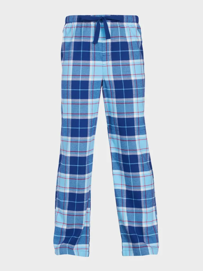Men Blue Check Flannelette Pj Pant Multi Peter Alexander Pants