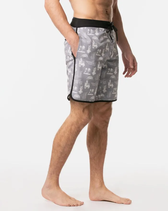 Men Boardshorts TravisMathew EL FIESTERO BOARDSHORT Heather Grey