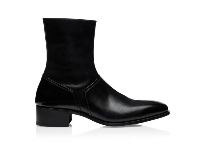 Men Boots Tom Ford Leather Alec Zip Boot Black