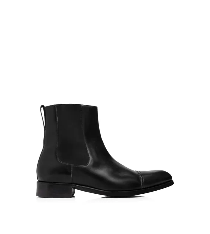 Men Boots Tom Ford Leather Elkan Chelsea Boot Black