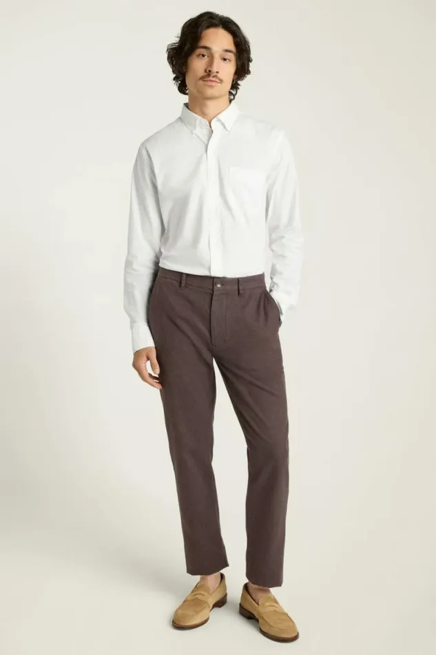 Men Brushed Twill Chino Dark Brown Bonobos Chinos