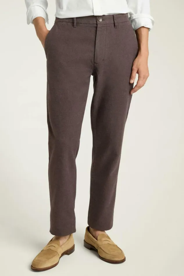 Men Brushed Twill Chino Dark Brown Bonobos Chinos