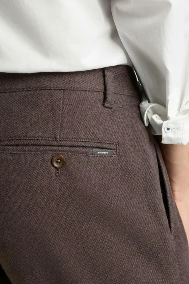Men Brushed Twill Chino Dark Brown Bonobos Chinos
