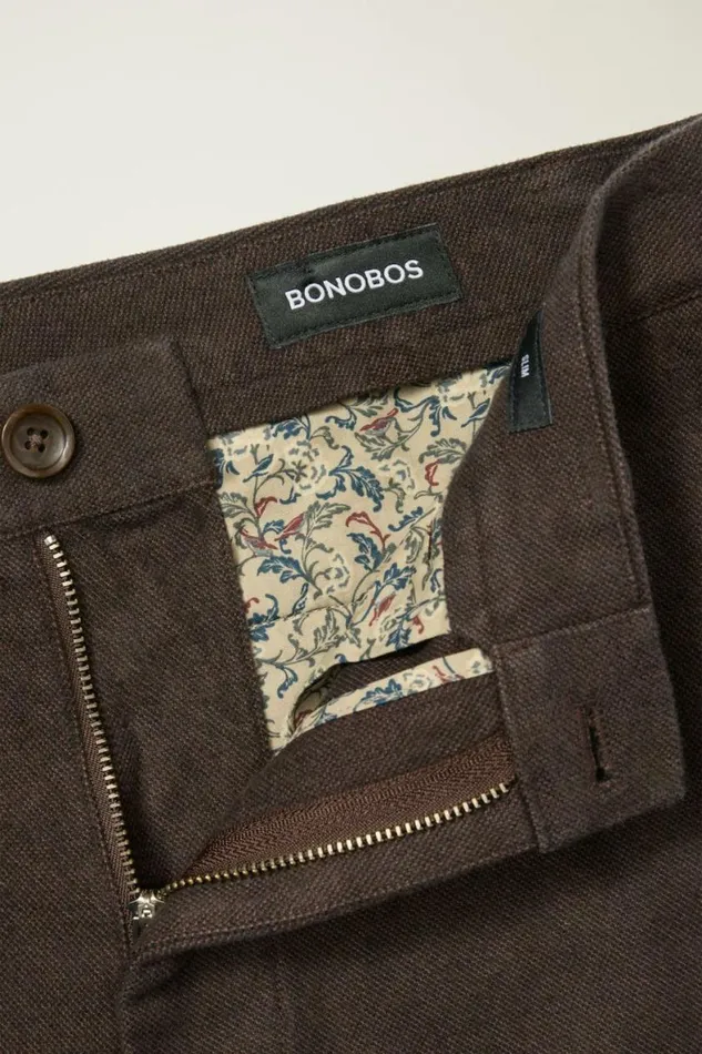 Men Brushed Twill Chino Dark Brown Bonobos Chinos