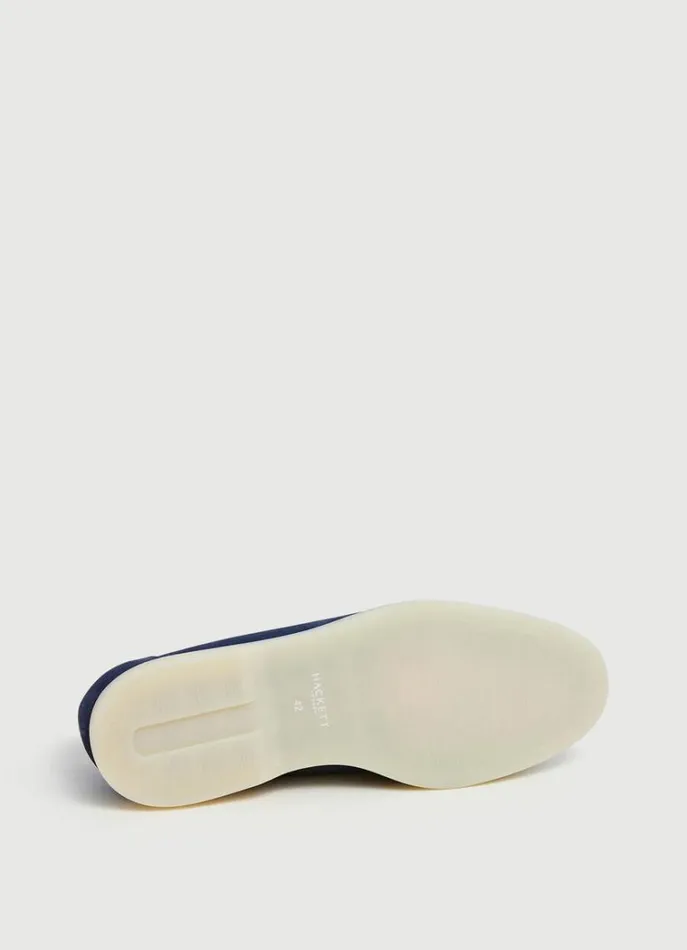 Men Casual Shoes Hackett London Minimalist Suede Moccasins Navy