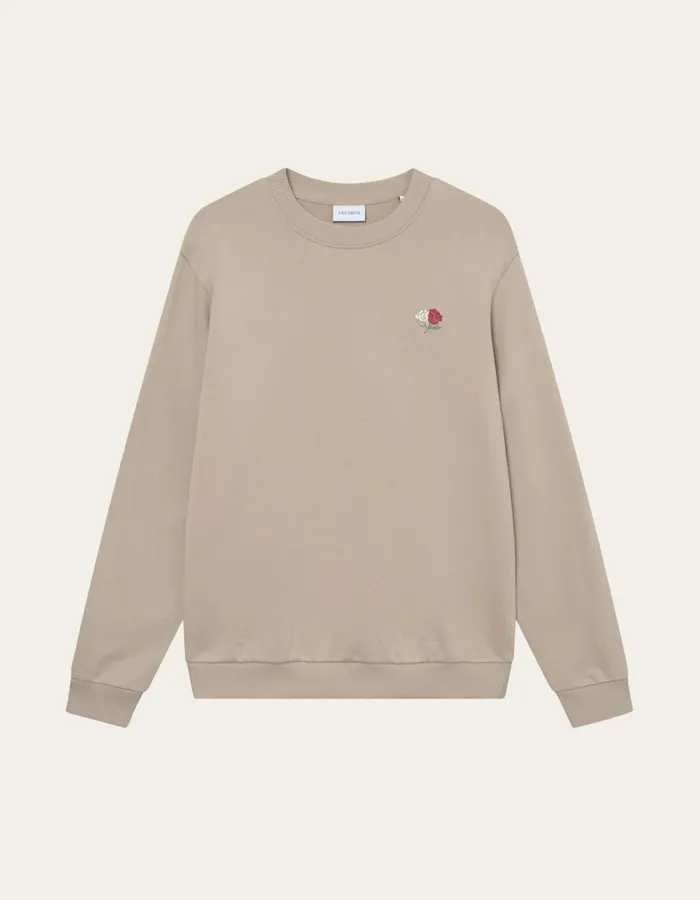 Men Clyde Sweatshirt 8211 Dark Sand Les Deux HoodiesSweatshirts