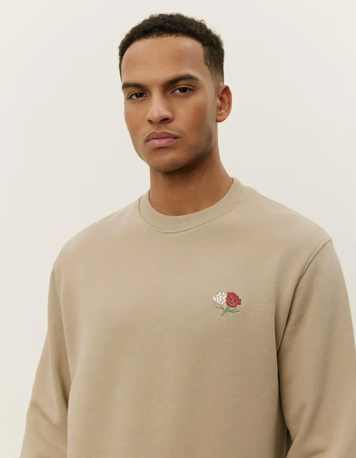 Men Clyde Sweatshirt 8211 Dark Sand Les Deux HoodiesSweatshirts
