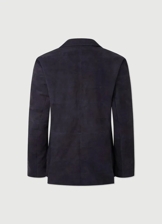 Men Coats and Jackets Hackett London Suede Padded Blazer Blue