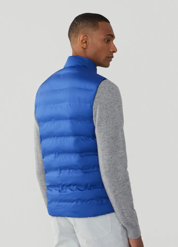 Men Coats and Jackets Hackett London Sustainable Padded Gilet Cobalt