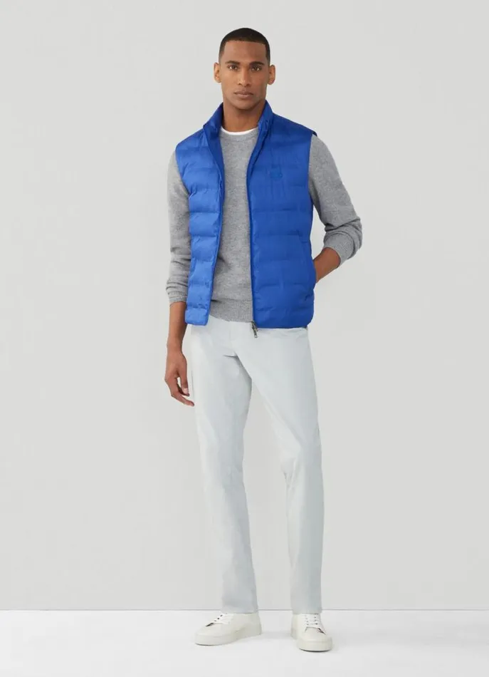 Men Coats and Jackets Hackett London Sustainable Padded Gilet Cobalt