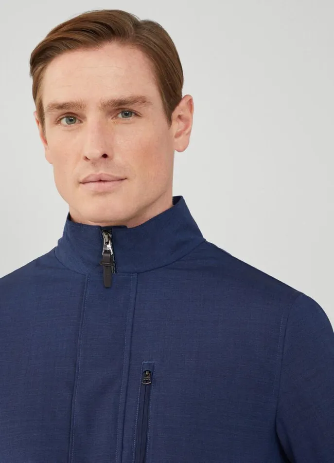 Men Coats and Jackets Hackett London WaterResistant Field Jacket Blue