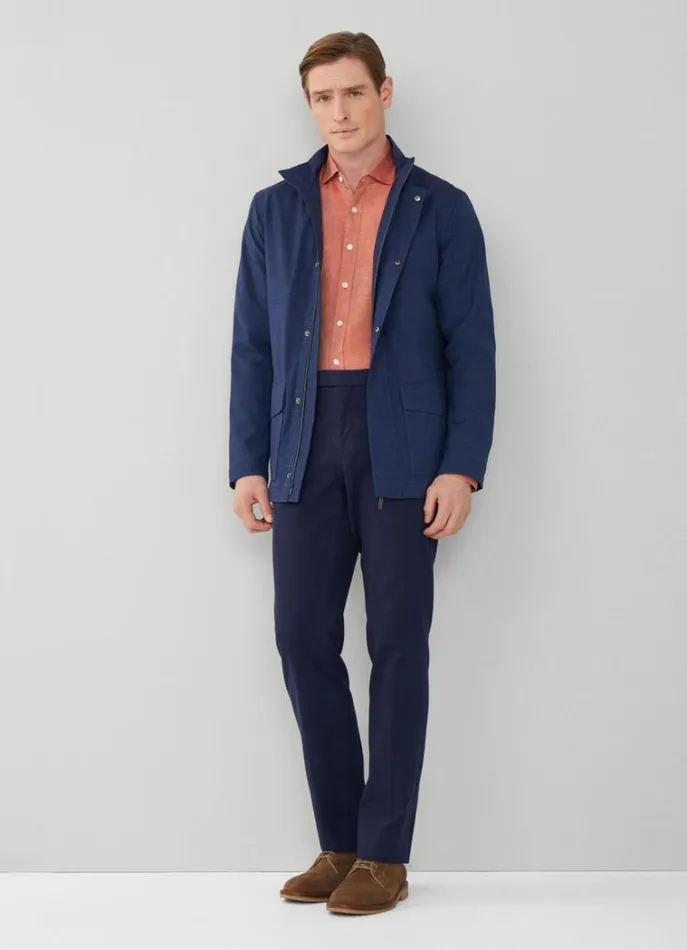 Men Coats and Jackets Hackett London WaterResistant Field Jacket Blue