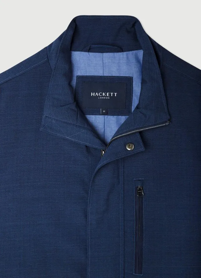 Men Coats and Jackets Hackett London WaterResistant Field Jacket Blue