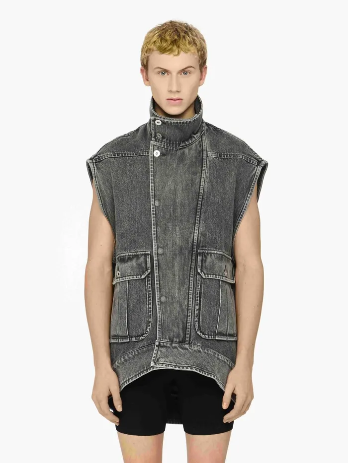 Men Coats and Jackets JW Anderson OVERSIZED SLEEVELESS HIGH NECK JACKET Grey Men Coats and Jackets JW Anderson OVERSIZED SLEEVELESS HIGH NECK JACKET Grey