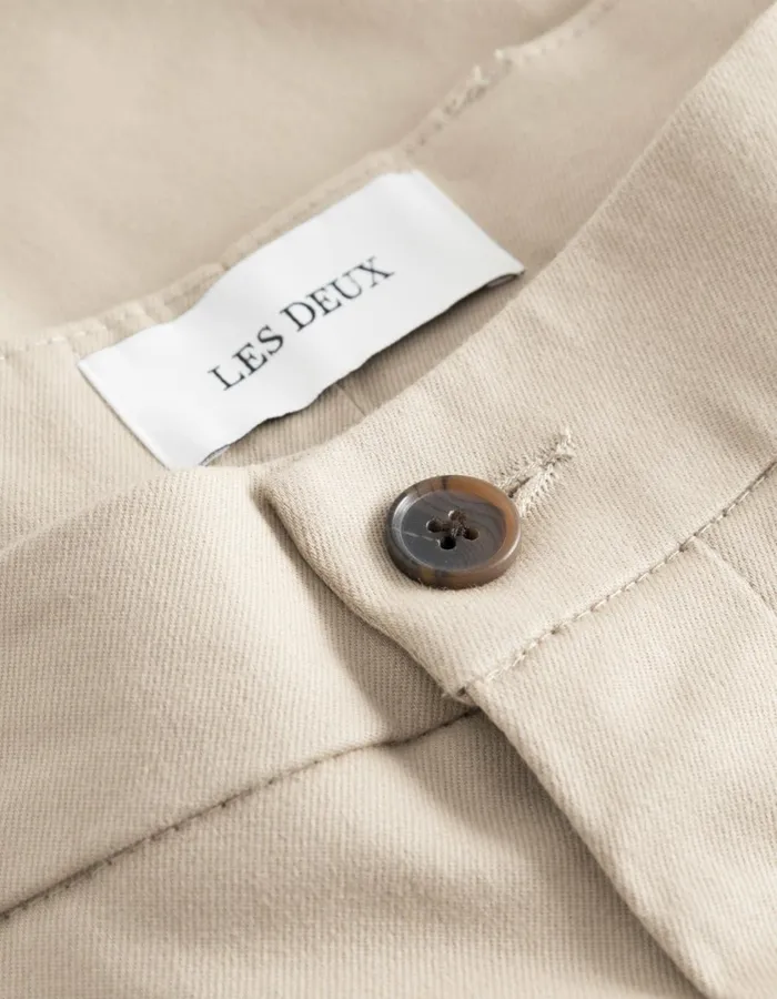 Men Como Reg Cotton Suit Pants 8211 Dark Sand Les Deux Pants