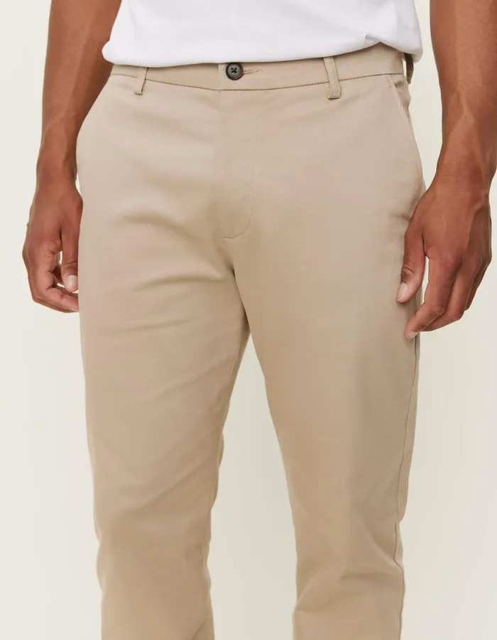 Men Como Reg Cotton Suit Pants 8211 Dark Sand Les Deux Pants