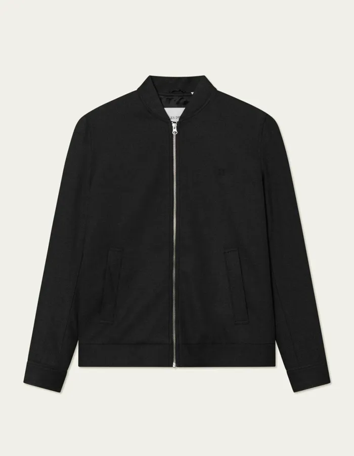 Men Como Reg Herringbone Bomber Jacket 8211 CharcoalGrey Melange Les Deux JacketsCoats