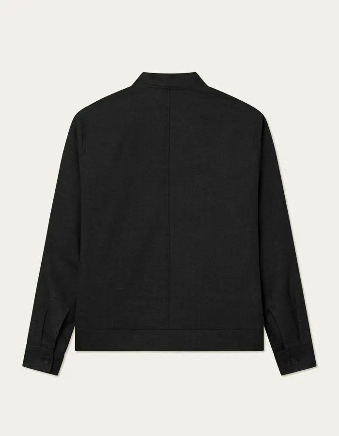 Men Como Reg Herringbone Bomber Jacket 8211 CharcoalGrey Melange Les Deux JacketsCoats