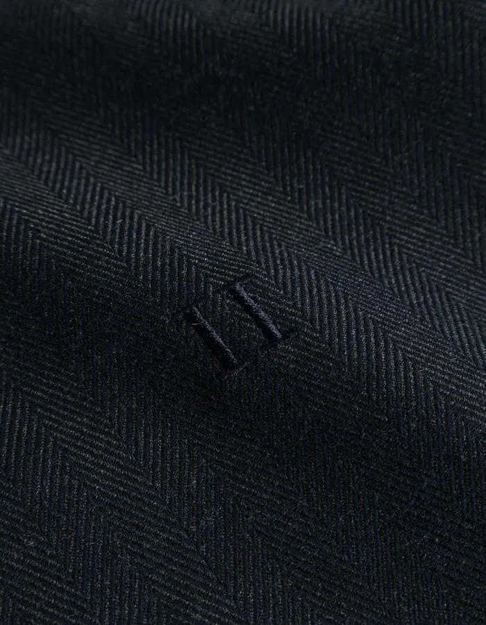 Men Como Reg Herringbone Bomber Jacket 8211 CharcoalGrey Melange Les Deux JacketsCoats