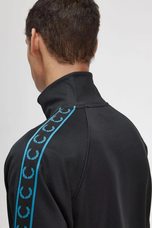 Men Contrast Tape Track Jacket Blackcyber Blue Fred Perry Track Jackets