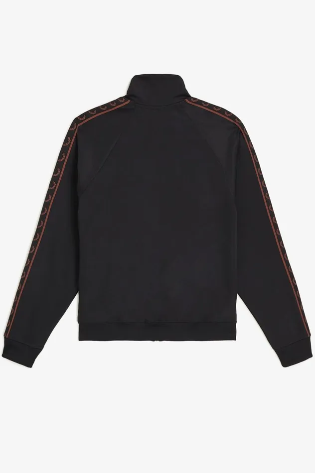 Men Contrast Tape Track Jacket Blackwhisky Brown Fred Perry Track Jackets