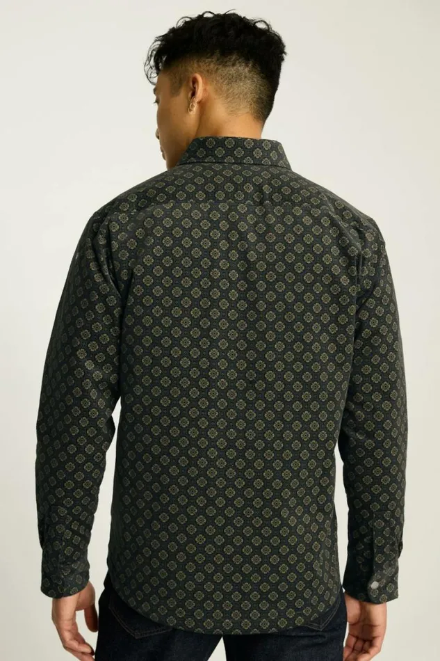 Men Cord Quilted Jacket Black Tile Geo Bonobos Overshirts