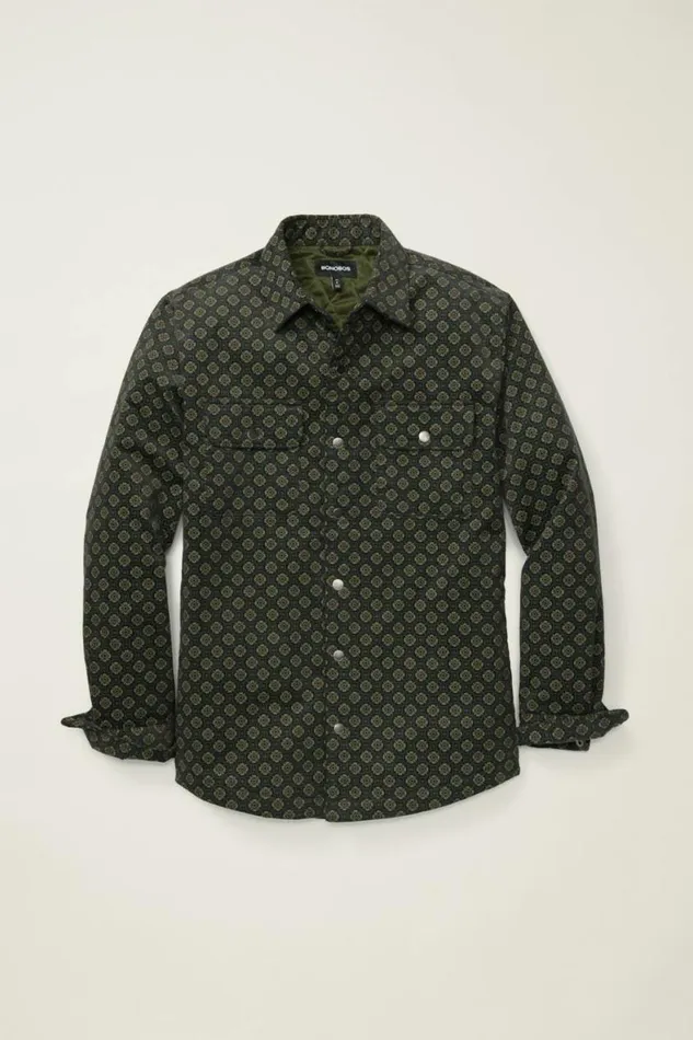 Men Cord Quilted Jacket Black Tile Geo Bonobos Overshirts