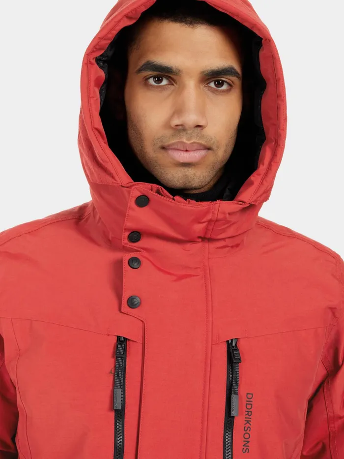 Men Dexter Parka Ochre Red Didriksons Autumn Jackets