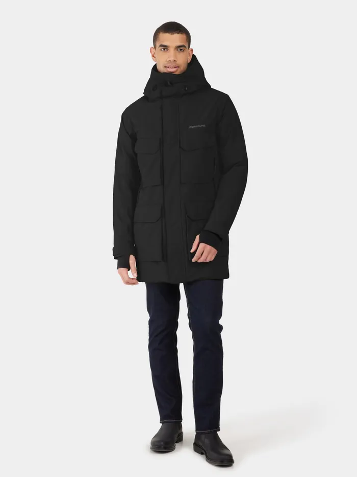 Men Drew Parka Black Didriksons Autumn Jackets