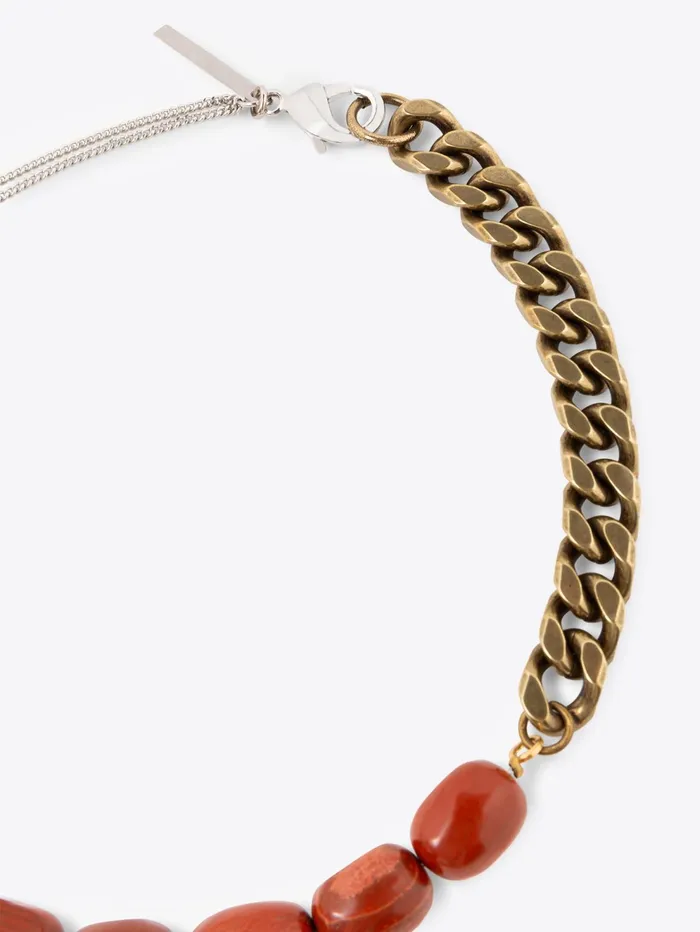 Men Dries Van Noten Jewelry Stone Chain Necklace
