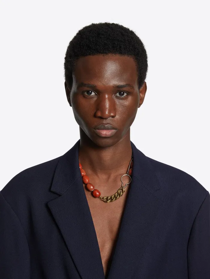Men Dries Van Noten Jewelry Stone Chain Necklace