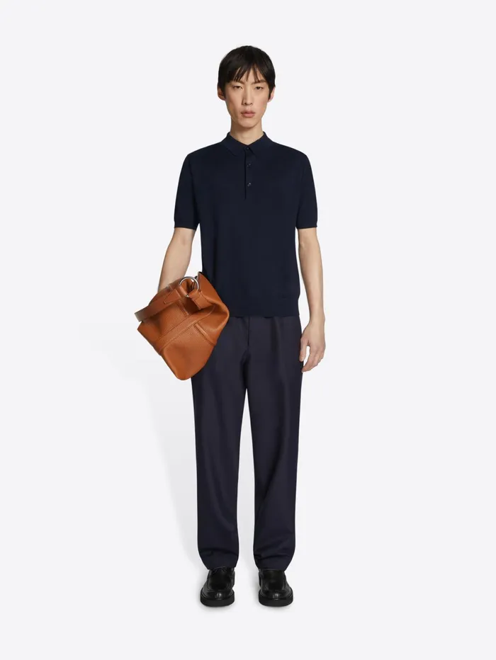 Men Dries Van Noten Knitwear Merino Wool Polo Shirt