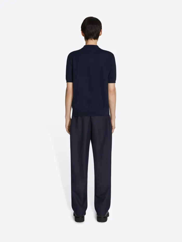 Men Dries Van Noten Knitwear Merino Wool Polo Shirt