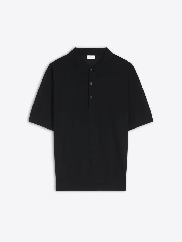 Men Dries Van Noten Knitwear Merino Wool Polo Shirt