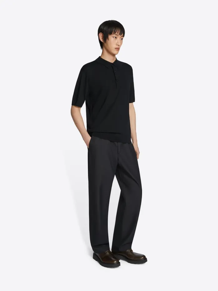 Men Dries Van Noten Knitwear Merino Wool Polo Shirt