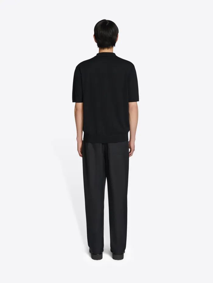 Men Dries Van Noten Knitwear Merino Wool Polo Shirt