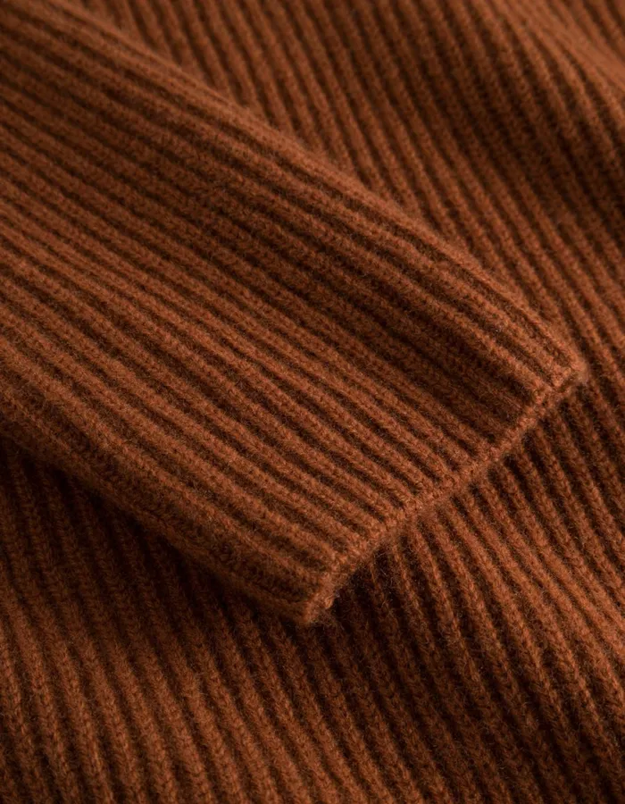 Men Eddie Wool Rib Rollneck Knit 8211 Arabian Spice Les Deux Knitwear