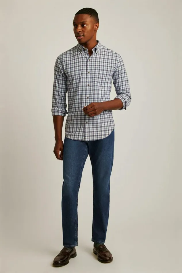 Men Everyday Lightweight Flannel Shirt Heather Blue Burgundy Plaid Bonobos Overshirts Men Everyday Lightweight Flannel Shirt Heather Blue Burgundy Plaid Bonobos Overshirts