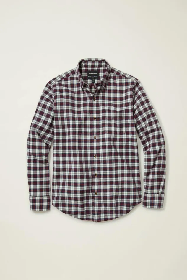 Men Everyday Lightweight Flannel Shirt Monroe Plaid Bonobos Overshirts