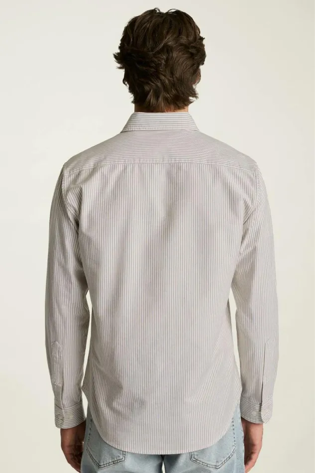 Men Everyday Oxford Shirt Brown White Stripe Bonobos Casual Shirts