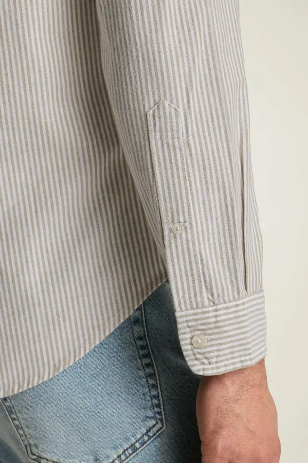 Men Everyday Oxford Shirt Brown White Stripe Bonobos Casual Shirts
