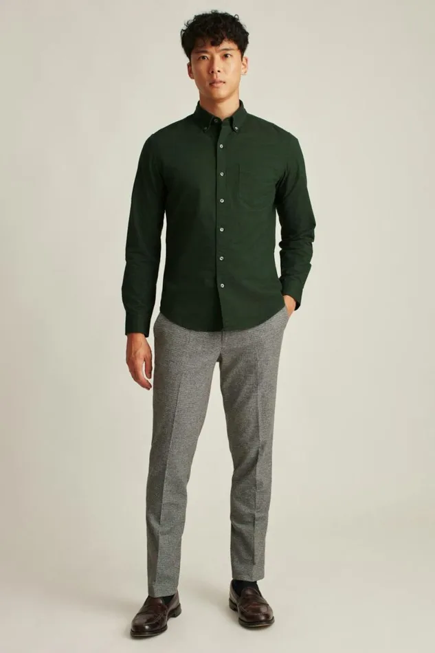 Men Everyday Oxford Shirt Solid Dark Forest Bonobos Business Casual Shirts