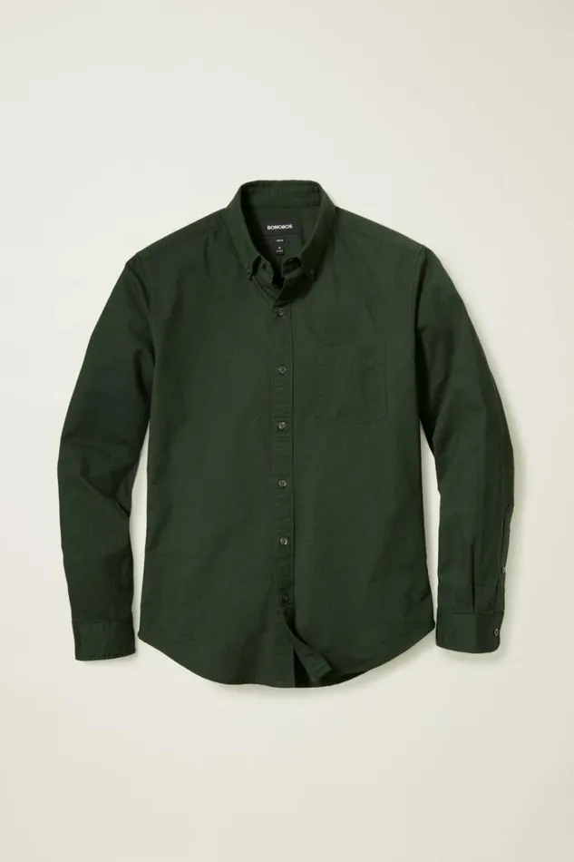 Men Everyday Oxford Shirt Solid Dark Forest Bonobos Business Casual Shirts