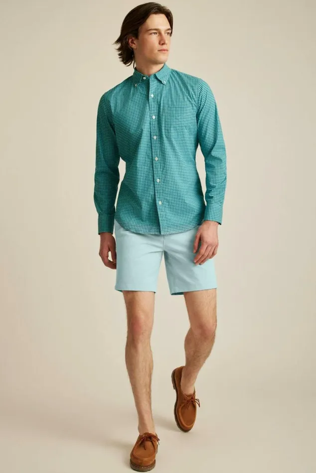 Men Everyday Shirt Blue Lagoon Mini Gingham Bonobos Business Casual Shirts