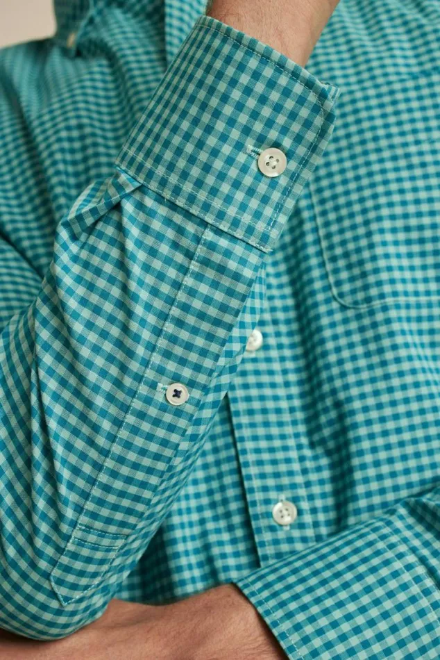 Men Everyday Shirt Blue Lagoon Mini Gingham Bonobos Business Casual Shirts