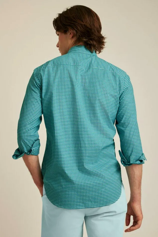 Men Everyday Shirt Blue Lagoon Mini Gingham Bonobos Business Casual Shirts
